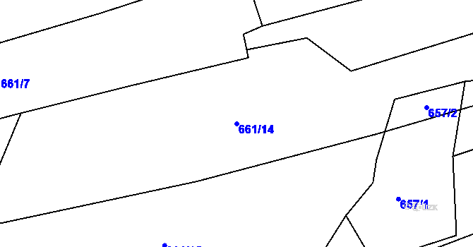 Parcela st. 661/14 v KÚ Trhové Dušníky, Katastrální mapa