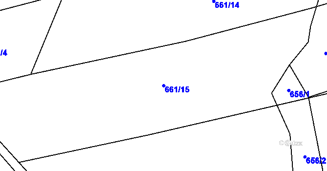 Parcela st. 661/15 v KÚ Trhové Dušníky, Katastrální mapa