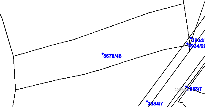 Parcela st. 3678/46 v KÚ Trhové Sviny, Katastrální mapa