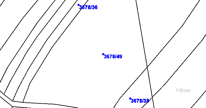 Parcela st. 3678/49 v KÚ Trhové Sviny, Katastrální mapa