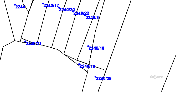 Parcela st. 2240/18 v KÚ Trhové Sviny, Katastrální mapa