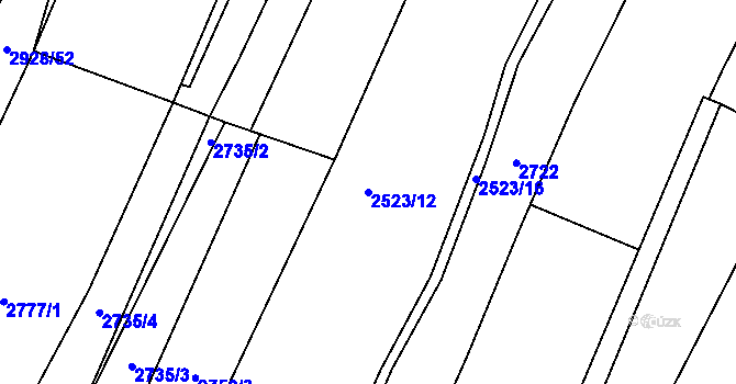 Parcela st. 2523/12 v KÚ Trhové Sviny, Katastrální mapa