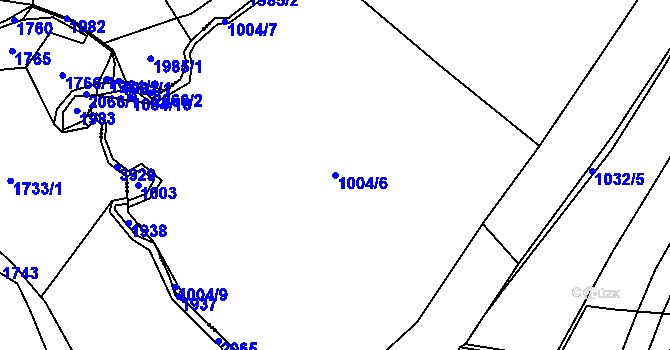 Parcela st. 1004/6 v KÚ Trhové Sviny, Katastrální mapa