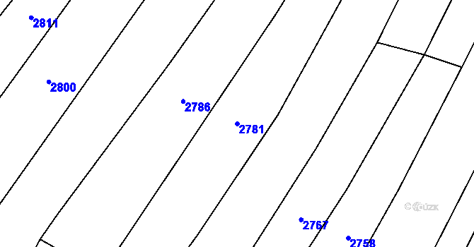 Parcela st. 2781 v KÚ Trhové Sviny, Katastrální mapa