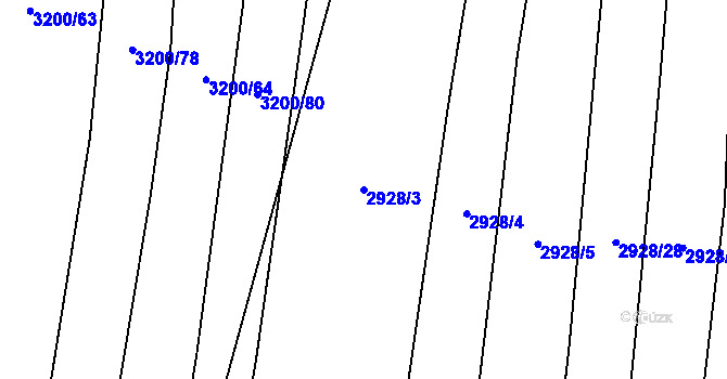 Parcela st. 2928/3 v KÚ Trhové Sviny, Katastrální mapa