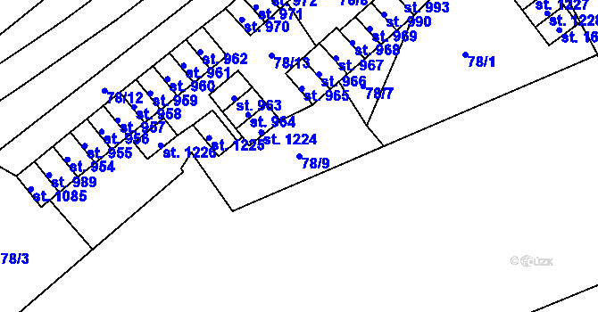 Parcela st. 78/9 v KÚ Trhové Sviny, Katastrální mapa