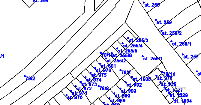 Parcela st. 78/10 v KÚ Trhové Sviny, Katastrální mapa