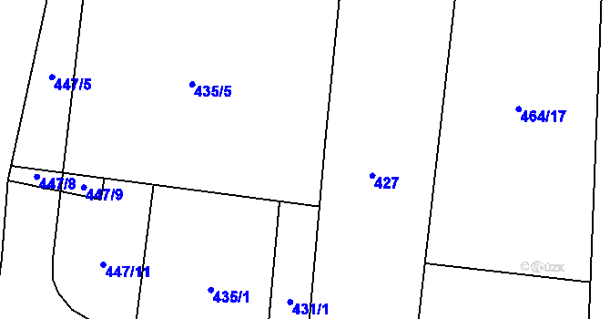 Parcela st. 431 v KÚ Trhové Sviny, Katastrální mapa