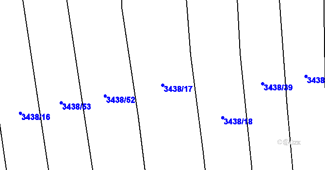 Parcela st. 3438/17 v KÚ Trhové Sviny, Katastrální mapa
