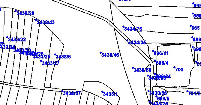 Parcela st. 3438/46 v KÚ Trhové Sviny, Katastrální mapa