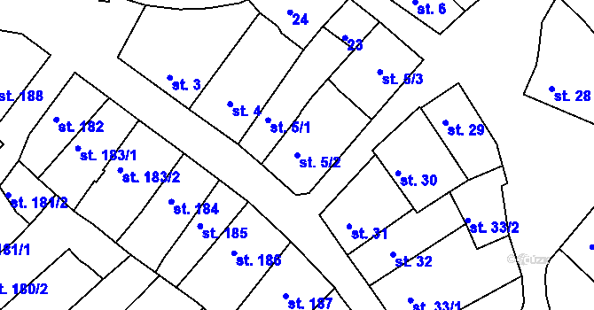 Parcela st. 5/2 v KÚ Trhové Sviny, Katastrální mapa
