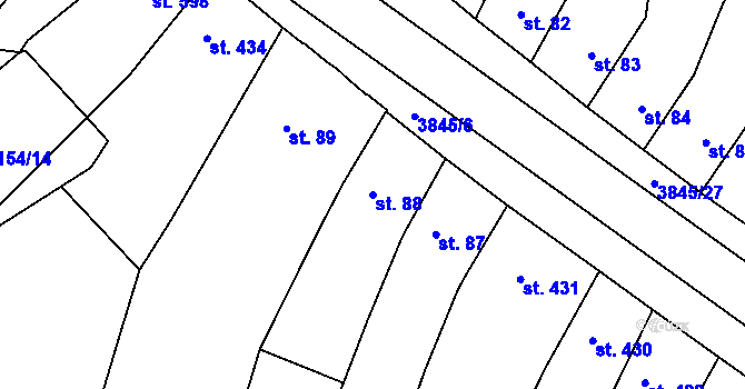 Parcela st. 88 v KÚ Trhové Sviny, Katastrální mapa