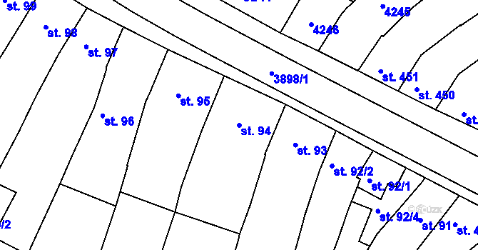 Parcela st. 94 v KÚ Trhové Sviny, Katastrální mapa