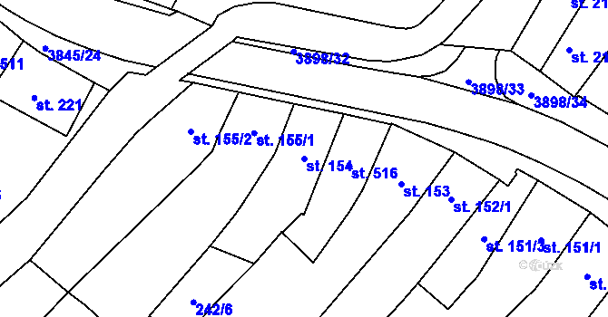 Parcela st. 154 v KÚ Trhové Sviny, Katastrální mapa