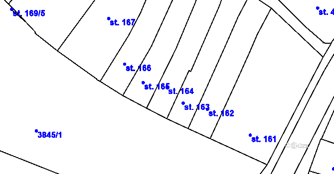 Parcela st. 164 v KÚ Trhové Sviny, Katastrální mapa