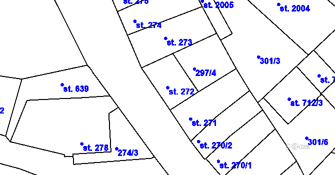 Parcela st. 272 v KÚ Trhové Sviny, Katastrální mapa