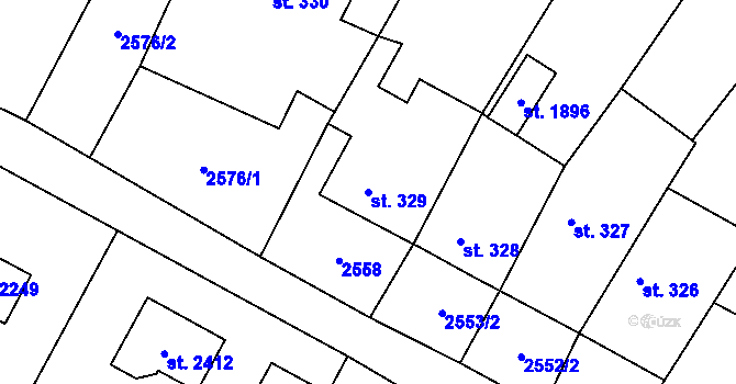 Parcela st. 329 v KÚ Trhové Sviny, Katastrální mapa