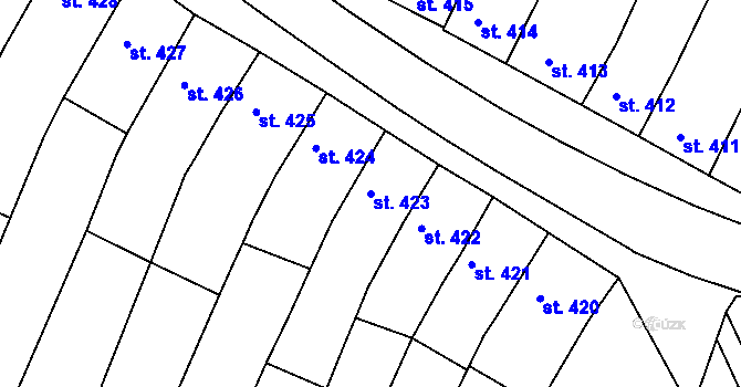 Parcela st. 423 v KÚ Trhové Sviny, Katastrální mapa