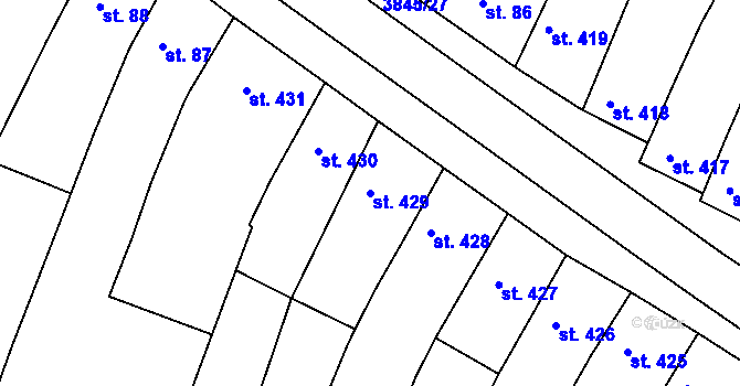 Parcela st. 429 v KÚ Trhové Sviny, Katastrální mapa