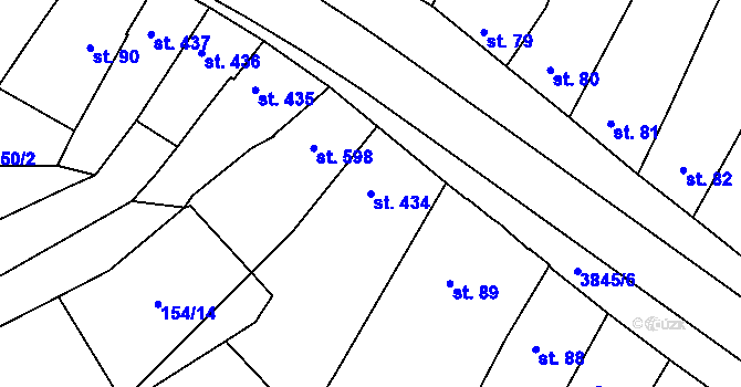 Parcela st. 434 v KÚ Trhové Sviny, Katastrální mapa