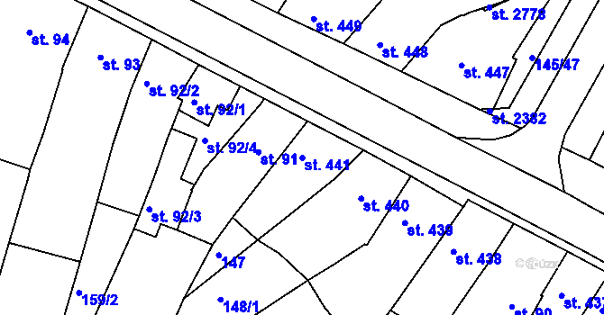 Parcela st. 441 v KÚ Trhové Sviny, Katastrální mapa