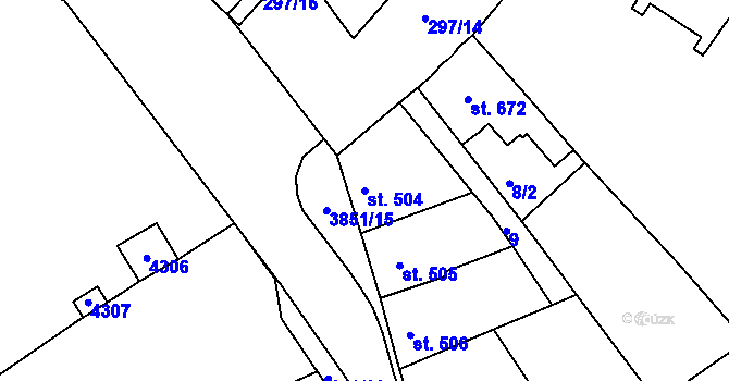 Parcela st. 504 v KÚ Trhové Sviny, Katastrální mapa