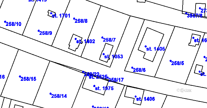 Parcela st. 1053 v KÚ Trhové Sviny, Katastrální mapa