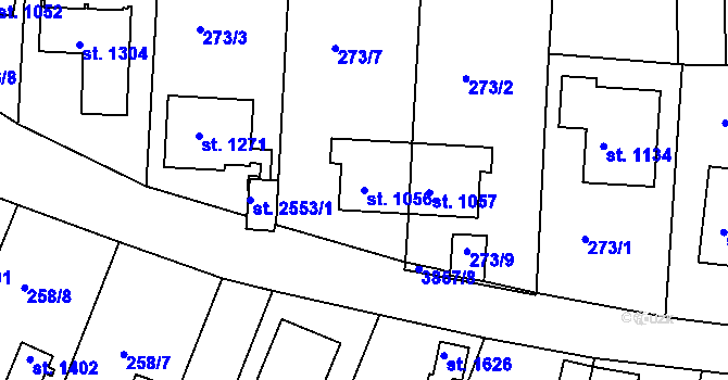 Parcela st. 1056 v KÚ Trhové Sviny, Katastrální mapa