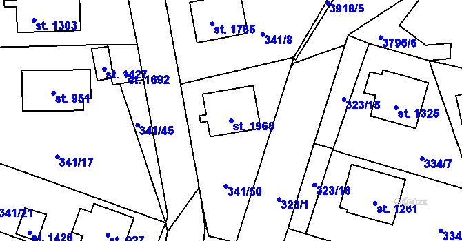 Parcela st. 1965 v KÚ Trhové Sviny, Katastrální mapa