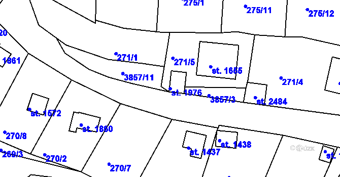 Parcela st. 1976 v KÚ Trhové Sviny, Katastrální mapa