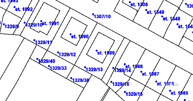Parcela st. 1989 v KÚ Trhové Sviny, Katastrální mapa