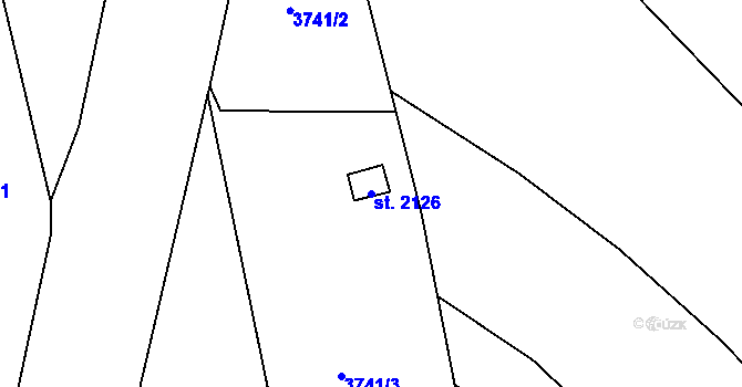 Parcela st. 2126 v KÚ Trhové Sviny, Katastrální mapa