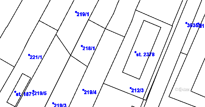 Parcela st. 216 v KÚ Trhové Sviny, Katastrální mapa