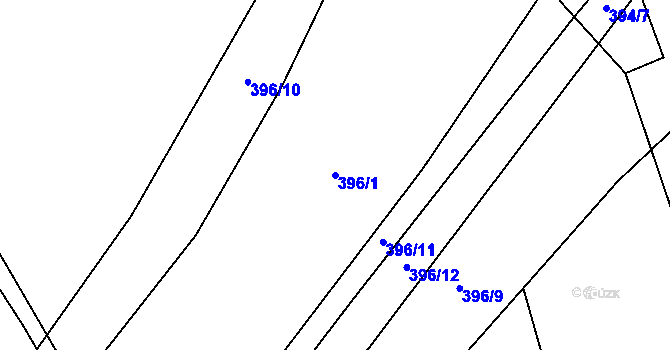 Parcela st. 396/1 v KÚ Trhové Sviny, Katastrální mapa