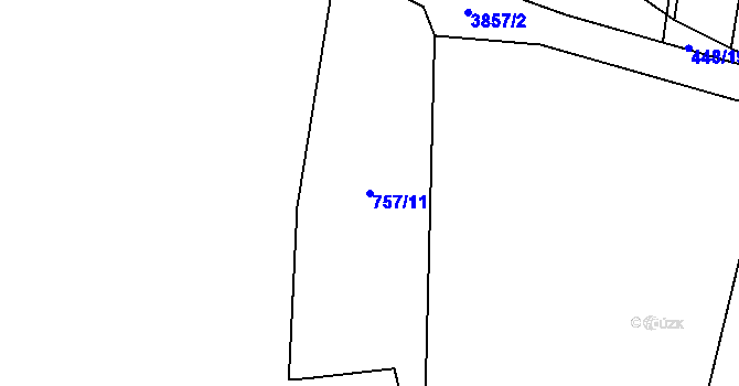 Parcela st. 757/11 v KÚ Trhové Sviny, Katastrální mapa