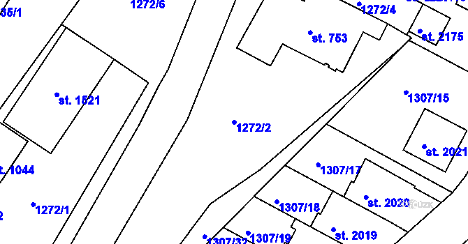 Parcela st. 1272/2 v KÚ Trhové Sviny, Katastrální mapa