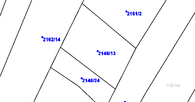 Parcela st. 2148/13 v KÚ Trhové Sviny, Katastrální mapa