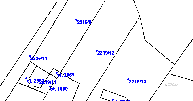 Parcela st. 2219/12 v KÚ Trhové Sviny, Katastrální mapa