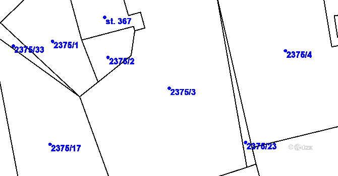 Parcela st. 2375/3 v KÚ Trhové Sviny, Katastrální mapa