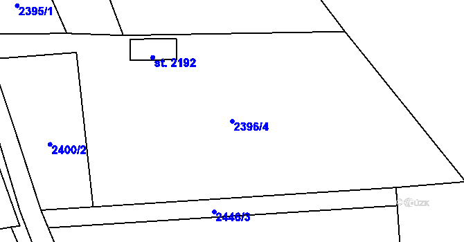 Parcela st. 2396/4 v KÚ Trhové Sviny, Katastrální mapa