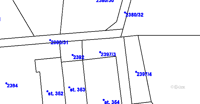 Parcela st. 2397/3 v KÚ Trhové Sviny, Katastrální mapa