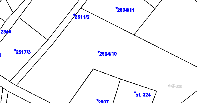 Parcela st. 2504/10 v KÚ Trhové Sviny, Katastrální mapa
