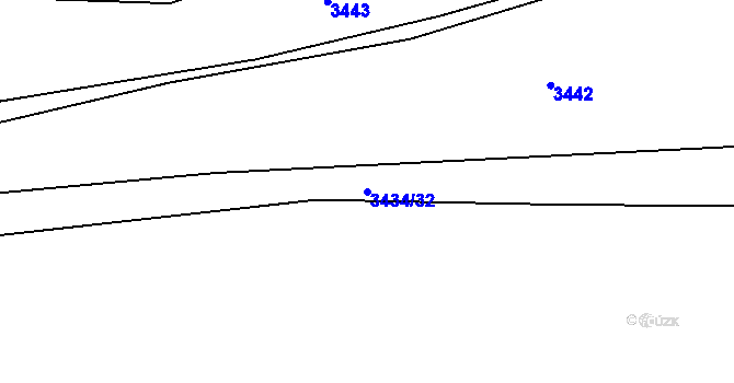 Parcela st. 3434/32 v KÚ Trhové Sviny, Katastrální mapa