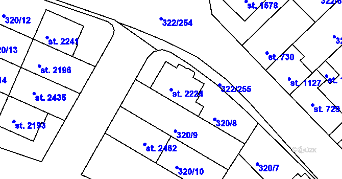 Parcela st. 2224 v KÚ Trhové Sviny, Katastrální mapa