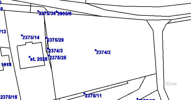 Parcela st. 2374/2 v KÚ Trhové Sviny, Katastrální mapa