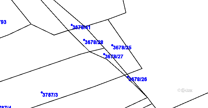 Parcela st. 3678/27 v KÚ Trhové Sviny, Katastrální mapa