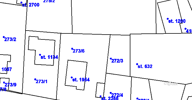 Parcela st. 272/6 v KÚ Trhové Sviny, Katastrální mapa
