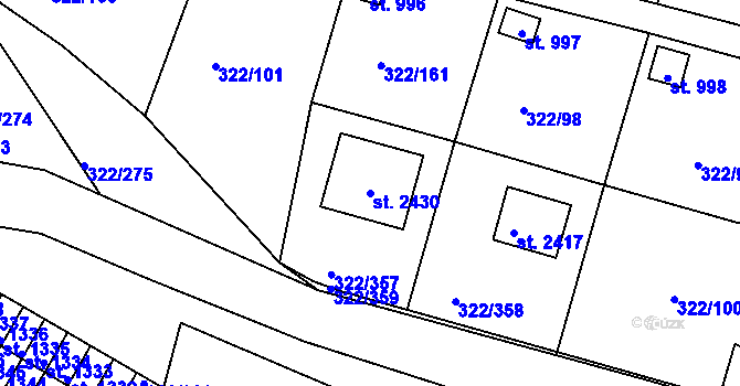 Parcela st. 2430 v KÚ Trhové Sviny, Katastrální mapa