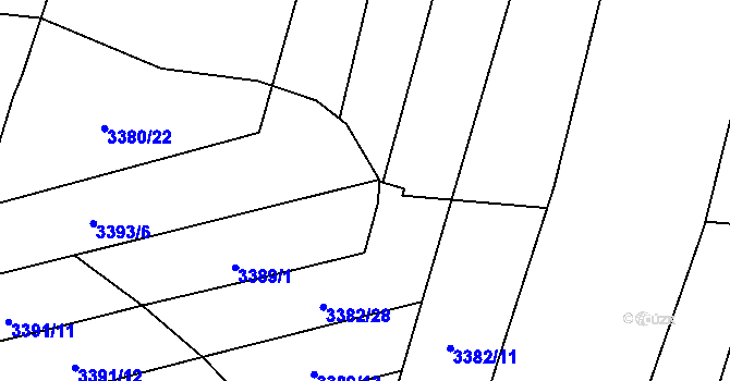 Parcela st. 3409/32 v KÚ Trhové Sviny, Katastrální mapa