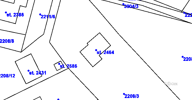Parcela st. 2464 v KÚ Trhové Sviny, Katastrální mapa